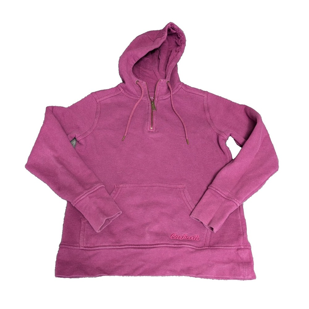 Carhartt Hoodie Sweatshirt Womens S Purple Magenta Fleece Lined‎ Casual Outdoor